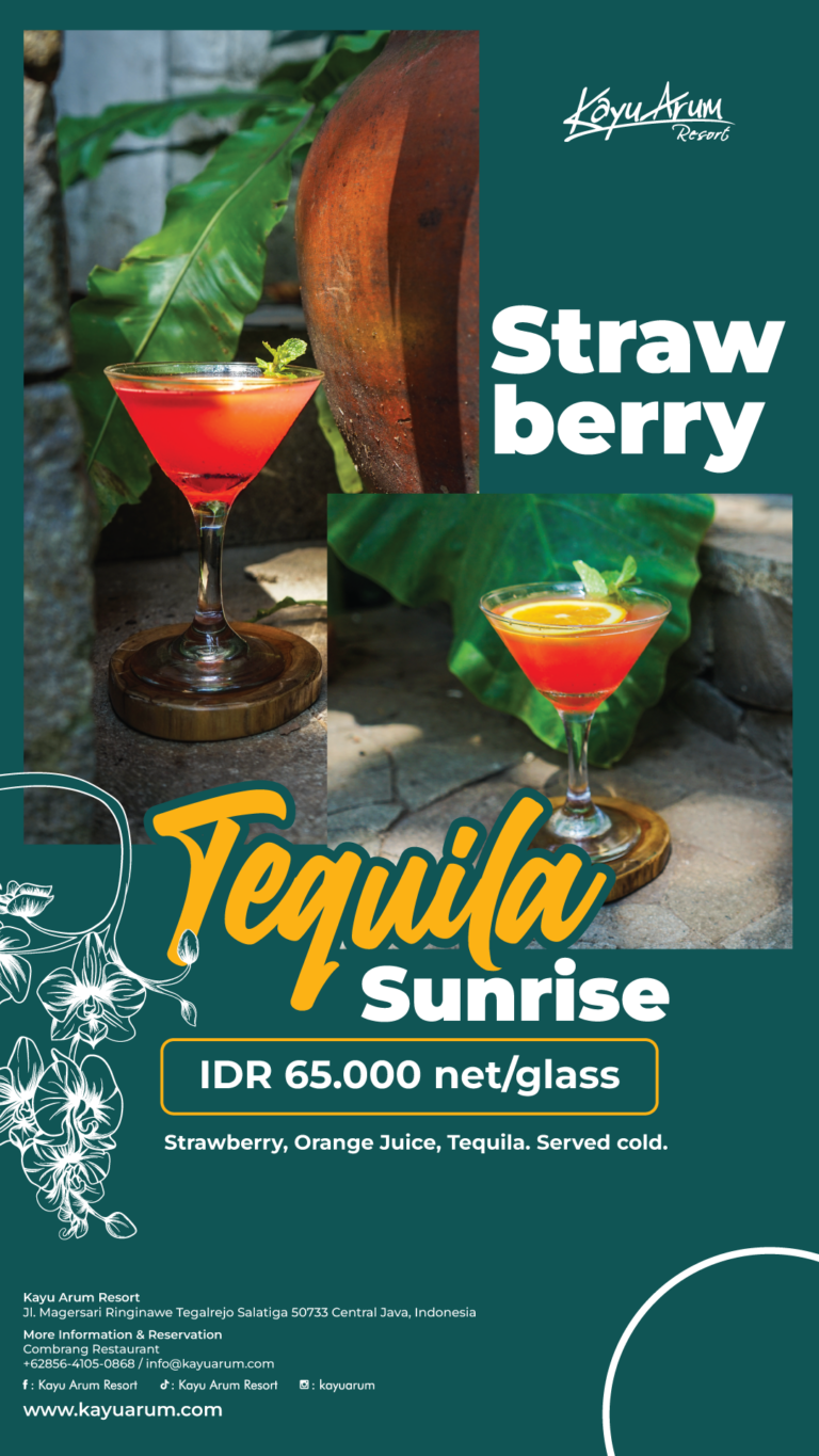 Strawberry Tequila Sunrise, Ashoka Terrace Coffee and Bar